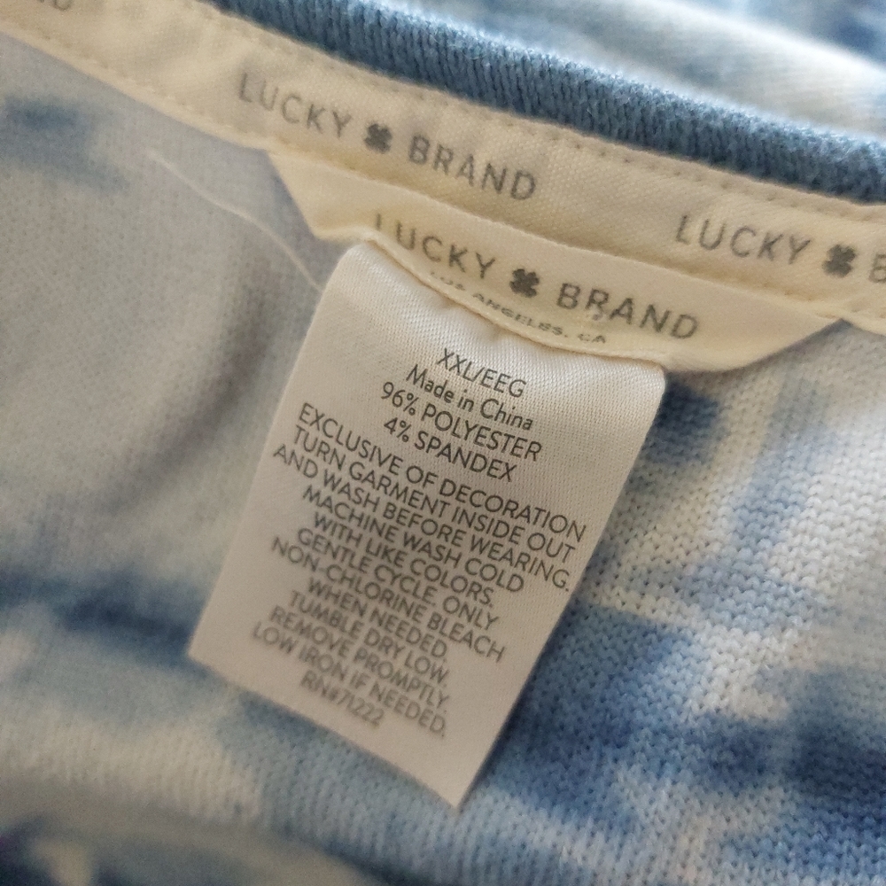 Lucky Brand Plus Size Tie Dye Short Sleeve Super Soft T-shirt Top Womens - Picture 9 of 9